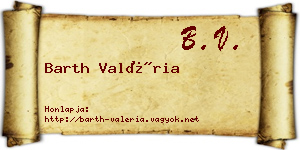 Barth Valéria névjegykártya
