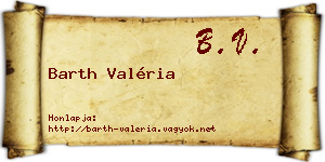 Barth Valéria névjegykártya